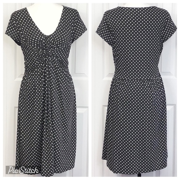 Hill Dresses Hill Black White Polka Dot Twist Front